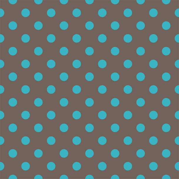 Vector seamless pattern with polka dots on dark brown background - Vector, Image