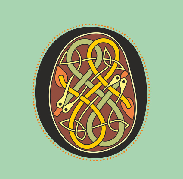 Lettera iniziale celtica O con nodo a serpentina
 - Vettoriali, immagini