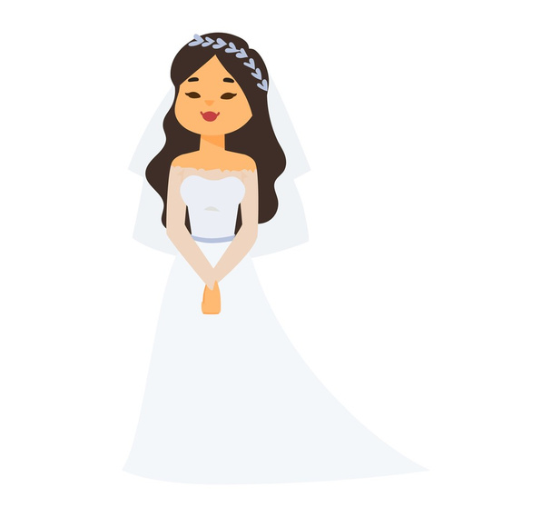 結婚式の花嫁の女の子の文字ベクトル - ベクター画像