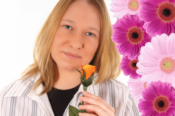 Woman with a rose - Foto, Bild
