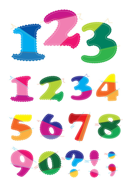 Textile numbers - Vector, Image
