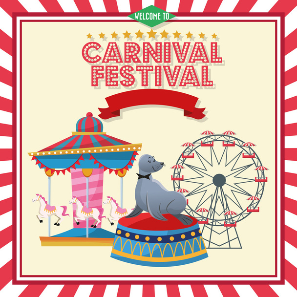 Activities of carnival and festival design - Vector, Image