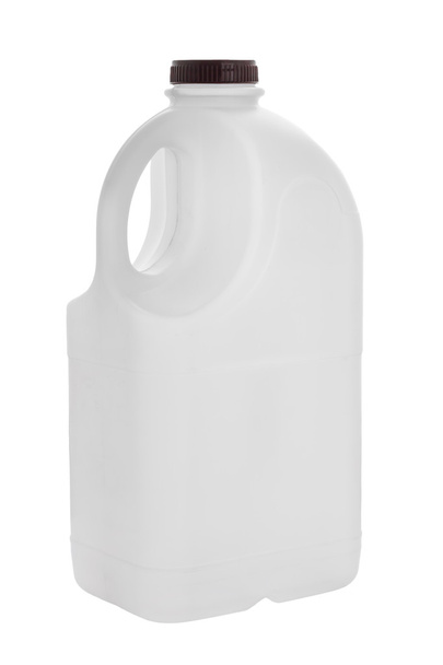 gallon milk bottle plastic containers on white - Foto, Bild