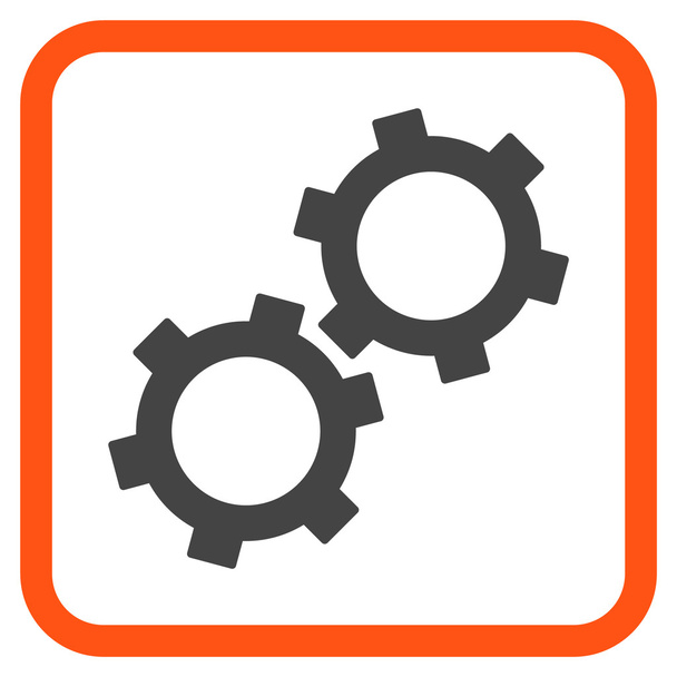 Gears Vector Icon In a Frame - ベクター画像