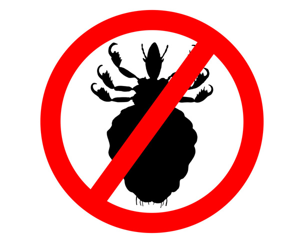 Знак запрета на вшей на белом спинке
 - Фото, изображение