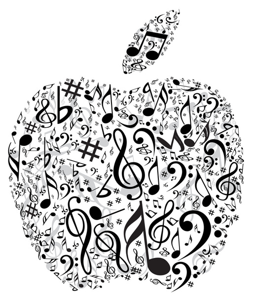 Apple a különböző szimbólumokkal - Vektor, kép