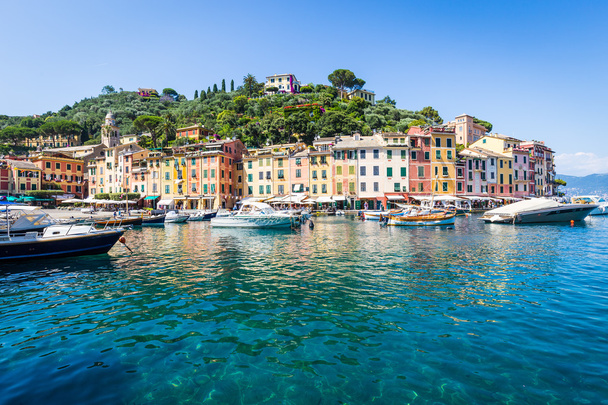 Portofino, Olaszország - nyári 2016 - kilátás a tengerre - Fotó, kép