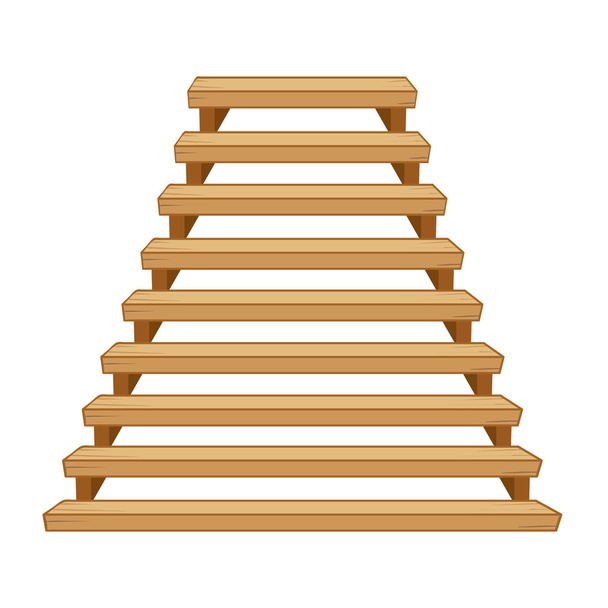 Wooden stairs isolated illustration  - Vector, Image