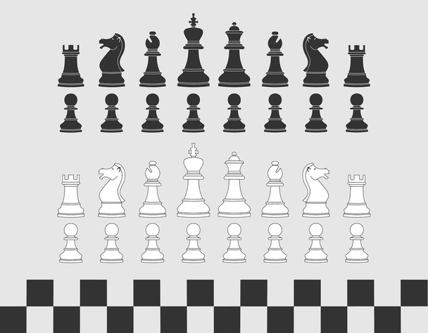 Sada šachových figurín. - Vektor, obrázek