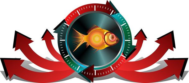 Botão de peixe
 - Vetor, Imagem