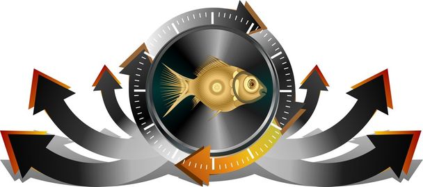 Fish button - Vector, Image