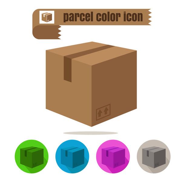 icon parcel colorful design vector on white background - Vector, Image