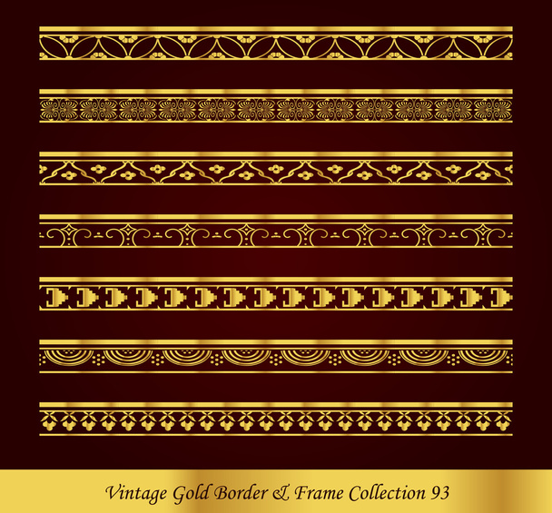 Colección de Vector marco de frontera vintage de oro 93 - Vector, Imagen