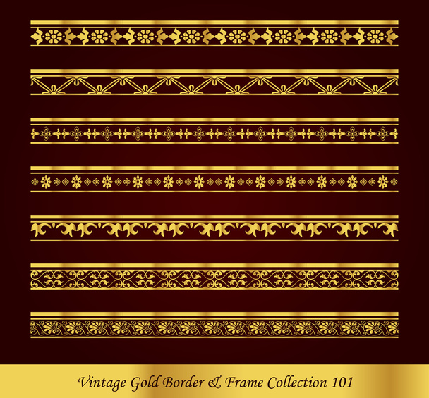 Vintage Gold Border Frame vektori kokoelma 101
 - Vektori, kuva