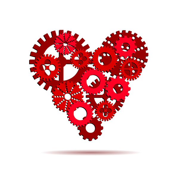 Engranajes vectoriales, concepto de corazón perfecto
 - Vector, Imagen