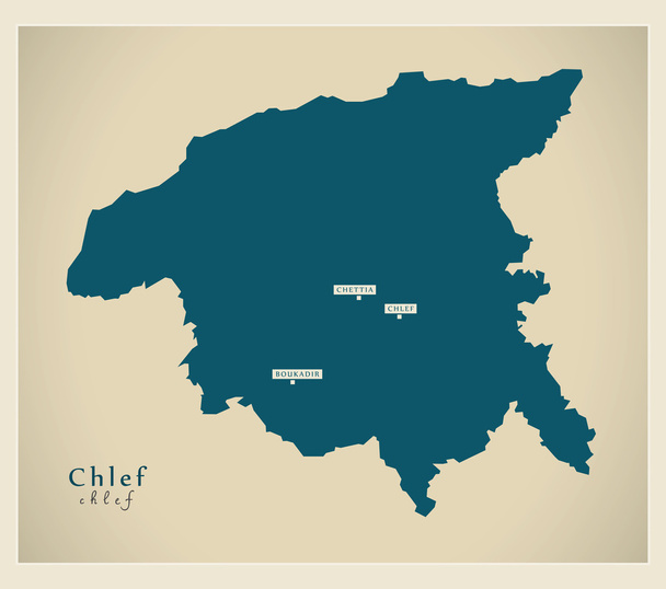 Mapa moderno - Chlef DZ
 - Vetor, Imagem