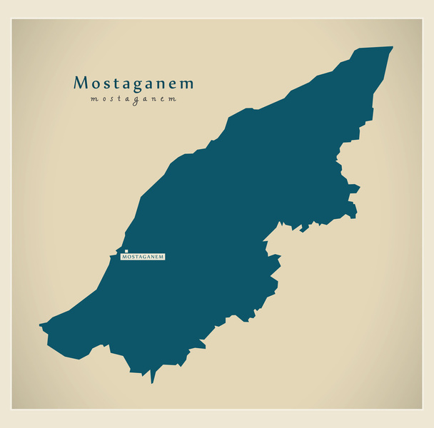 Σύγχρονο χάρτη - Dz Μοσταγκανέμ - Διάνυσμα, εικόνα
