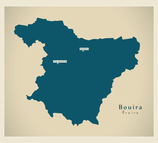 Modern harita - Bouira Dz - Vektör, Görsel