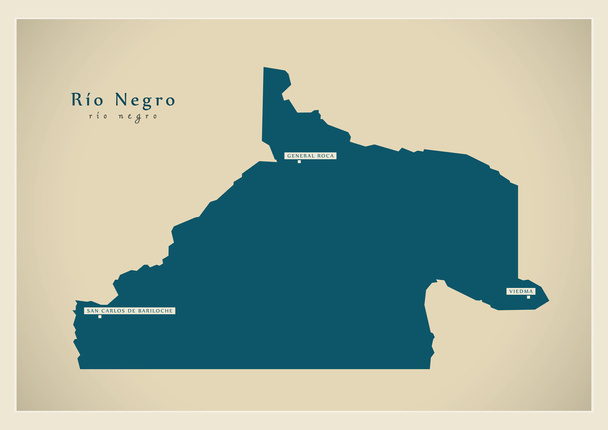 Moderne kaart - Rio Negro Ar - Vector, afbeelding