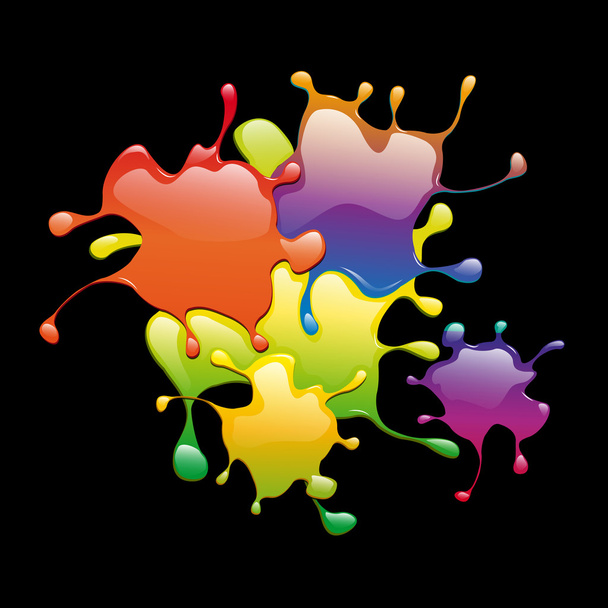 Цветные всплески в абстрактной форме
 - Вектор,изображение