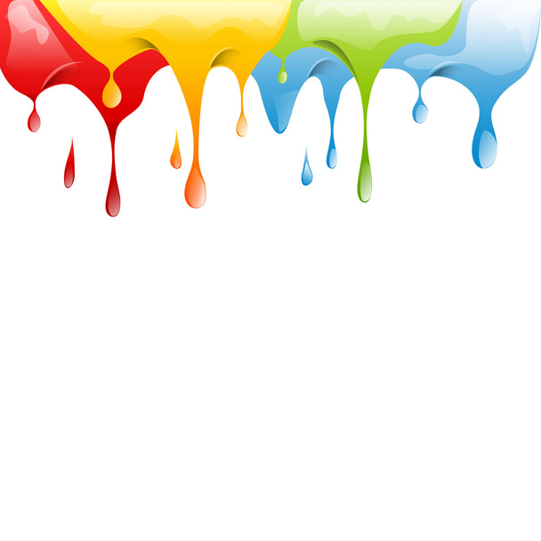 Colored varnish dripping in abstract shape - Vector, Image