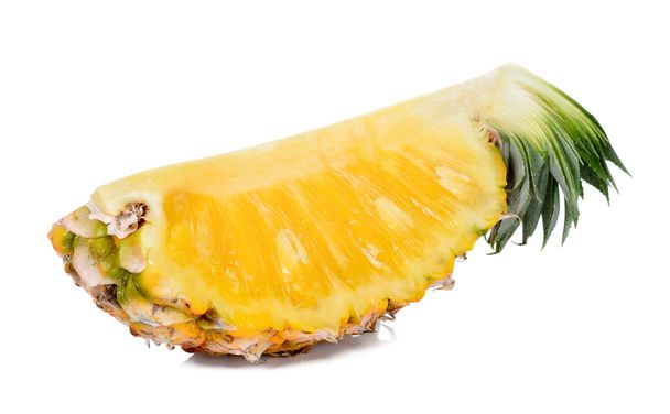 Slice of pineapple isolated on white background - Foto, Imagem