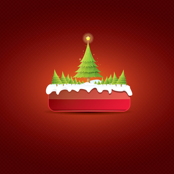 Vektor červené tlačítko s vánoční stromeček vánoční - Vektor, obrázek