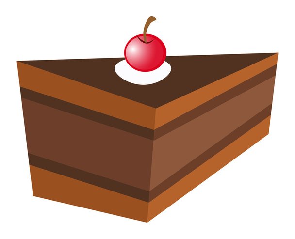 Chocolate cake with cheery  - Wektor, obraz