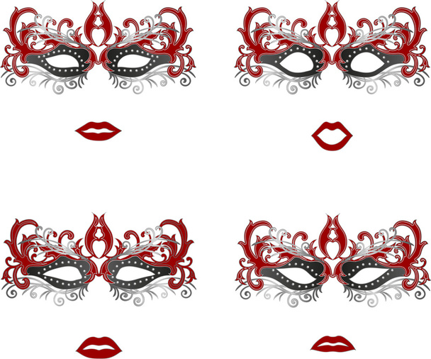 Masquerade mask different emotion set - Vector, Image