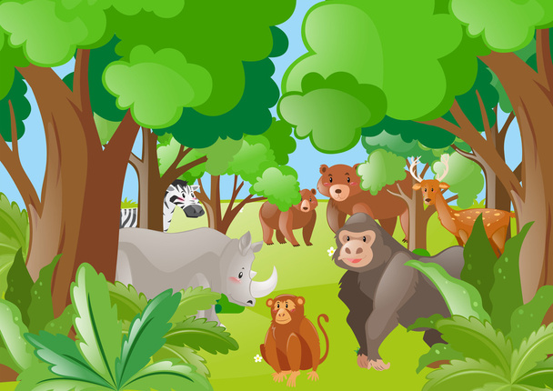 Inne dzikie zwierzęta w lesie - Wektor, obraz