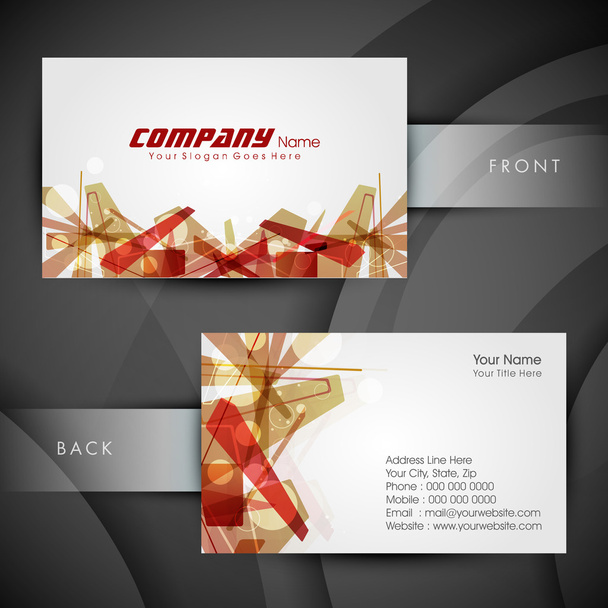 Abstract professional and designer business card template or vis - Vector, Image