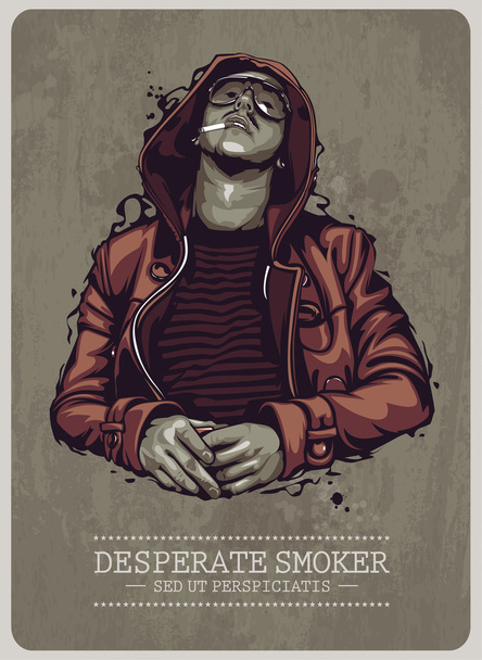 Smoker grunge image - Vector, Image