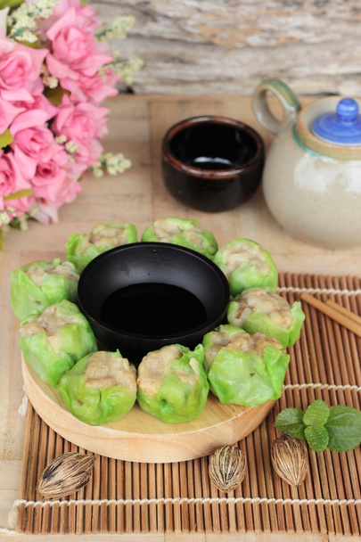 El dumpling chino al vapor con salsa es delicioso
 - Foto, Imagen