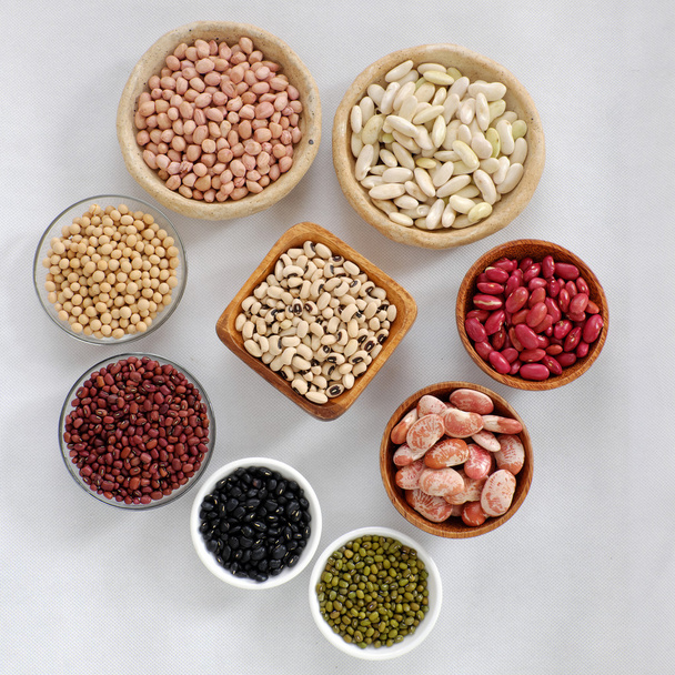 Collection of bean on white background - Foto, Bild