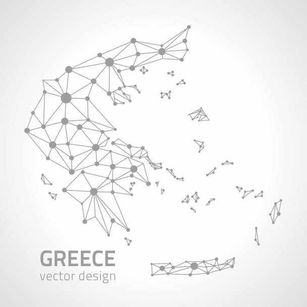 Grecia mappa vettoriale contorno punto grigio
 - Vettoriali, immagini