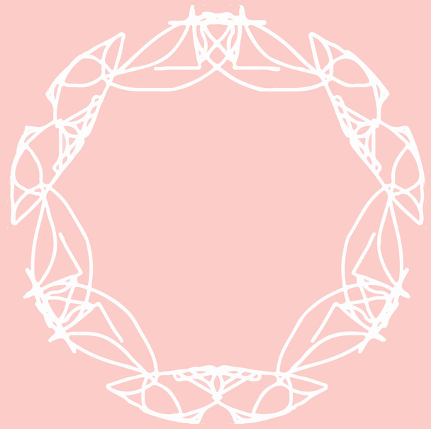 λευκό κύκλο διακόσμηση σχεδιασμό σε ροζ φόντο - Φωτογραφία, εικόνα