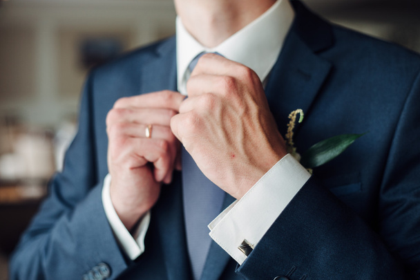 Fashion detail image of a groom wearing - Foto, Imagen