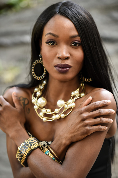 African American fashion model - Fotoğraf, Görsel