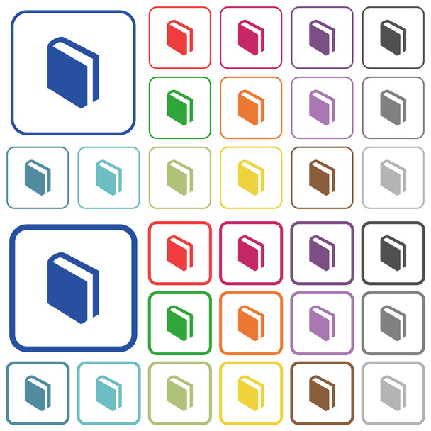 Libro de color esbozado iconos planos
 - Vector, Imagen
