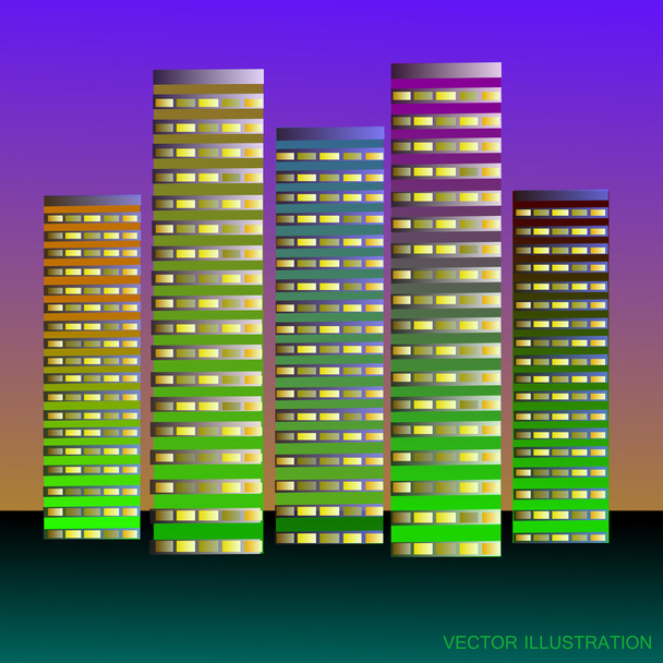 Stylized background with skyscrapers. - Vector, Image