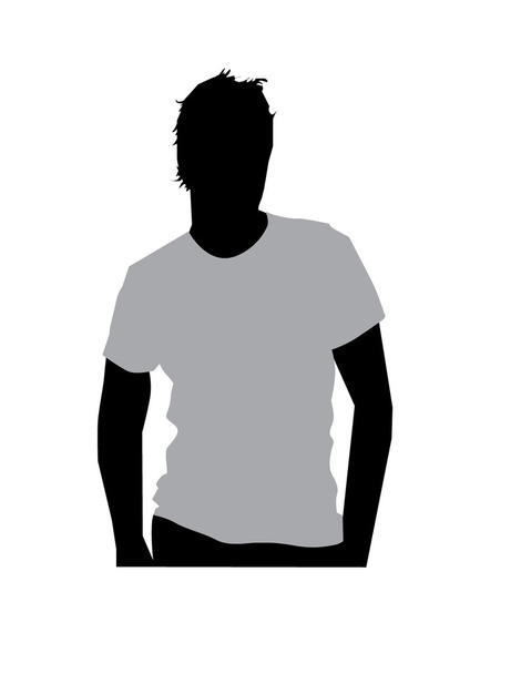 グレーの t シャツを着ての男性モデル - ベクター画像