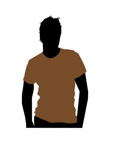 Modelo masculino con una camiseta de color marrón medio
 - Vector, imagen