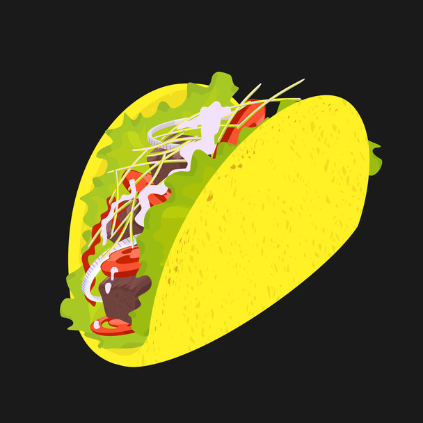 Vektör simge Taco Fast Food - Vektör, Görsel