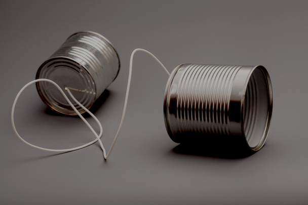 tin can phone.communication concept - Φωτογραφία, εικόνα