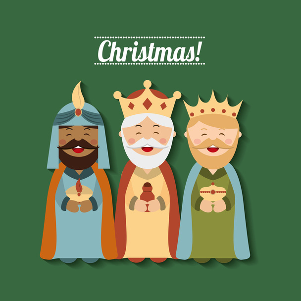 szczęśliwy wesoły Boże Narodzenie manger znaków - Wektor, obraz