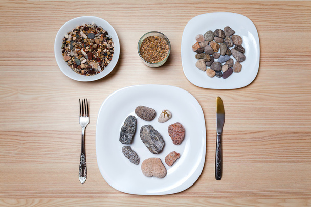 Stone meal on a table - Foto, afbeelding