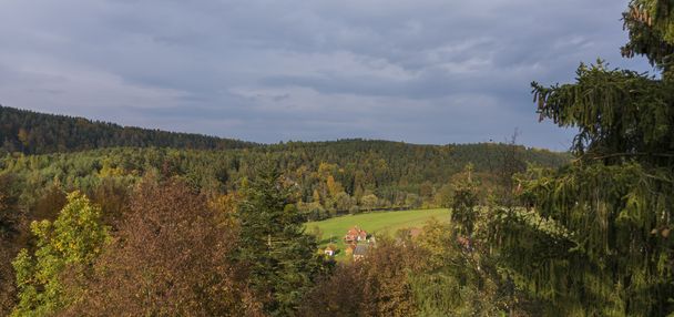 View from Divci Kamen ruin of castle in autumn - Photo, Image