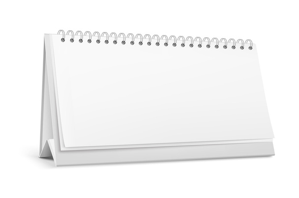 Vector blank standing desk calendar with a spiral. - Вектор,изображение