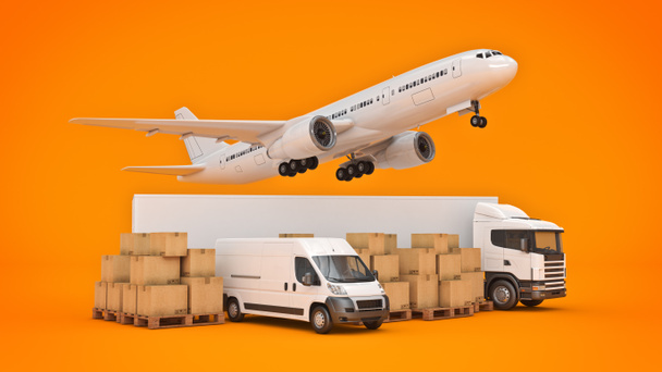 Всесвітня концепція вантажних перевезень. 3D візуалізація
 - Фото, зображення