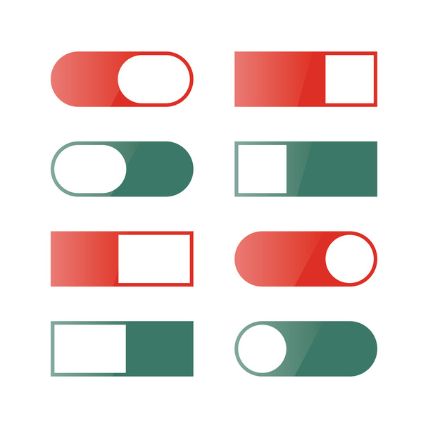 A set of buttons and switches, vector illustration. - Vector, Image